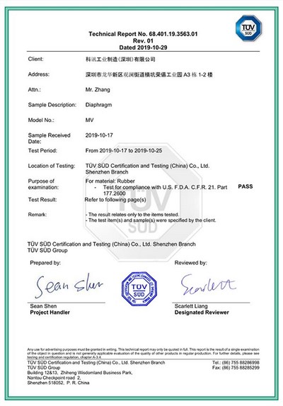 Diaphragm FDA Dissolution Test